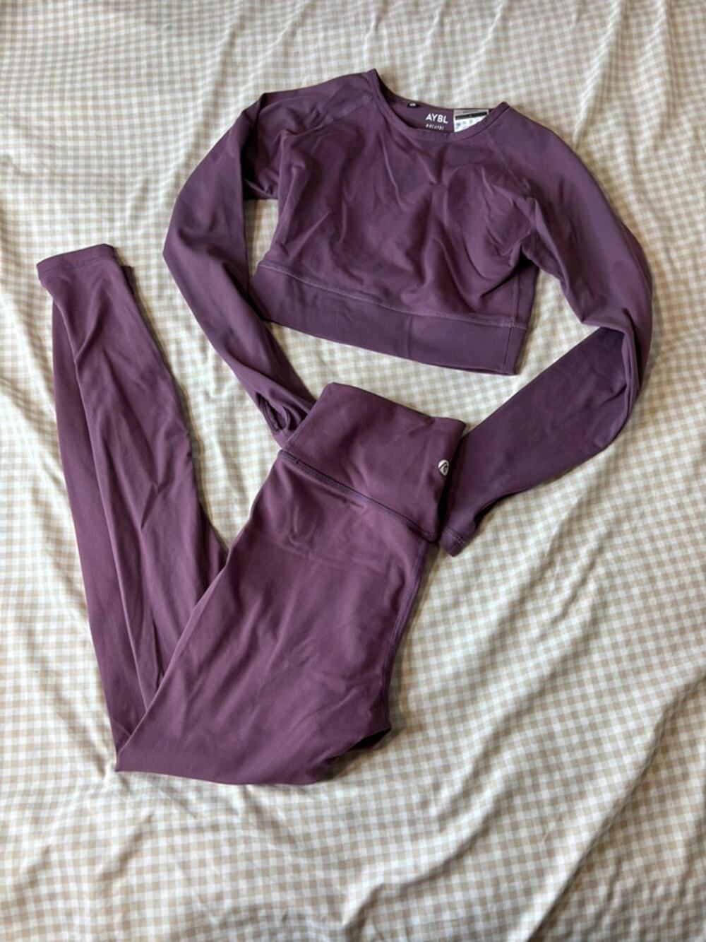 AYBL Purple Active Wear Sports Bra & Legging Set